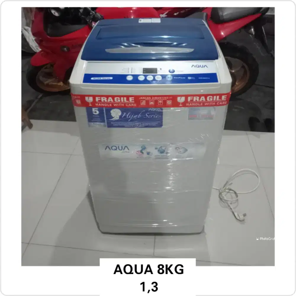 Mesin cuci 1 tabung Top Loading Aqua hijab 8kg