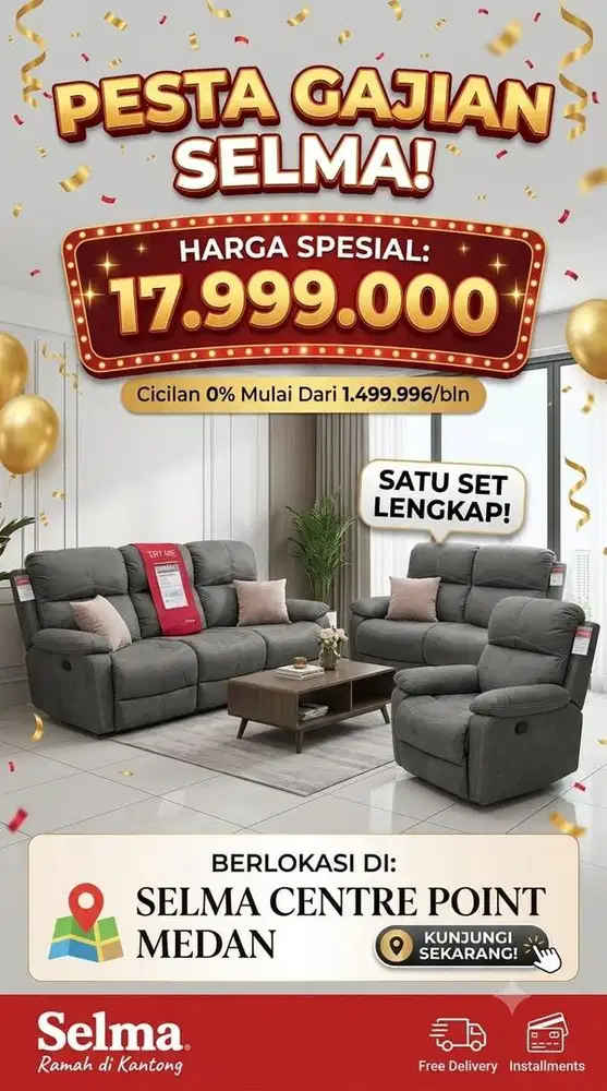 Sofa Set Nathan Recliner Grey