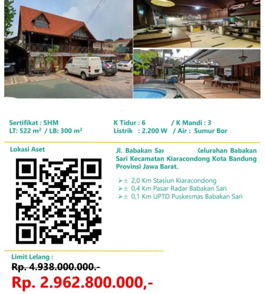 Dijual Rumah Jalan Babakan Sari Kiaracondong Bandung