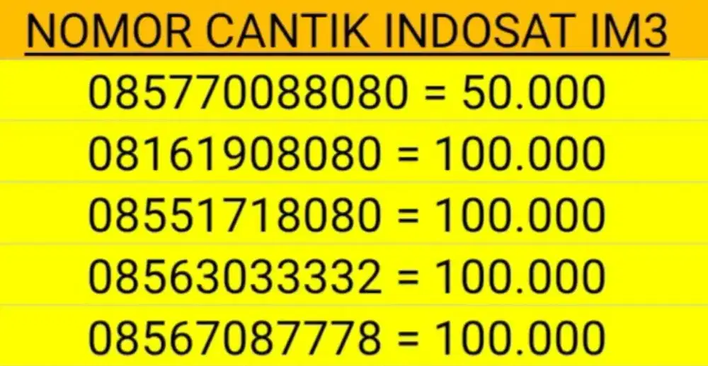 Nomor Cantik Indosat