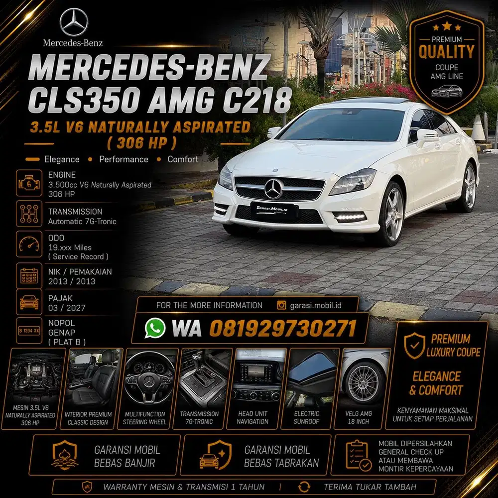 Mercy CLS350 AMG C218 2013 / Odo 19rbu Miles