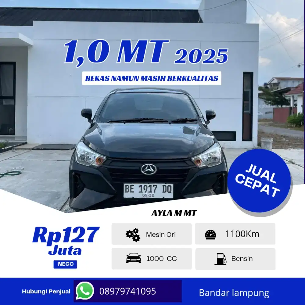 Ayla M MT 2025 km 1000 perak