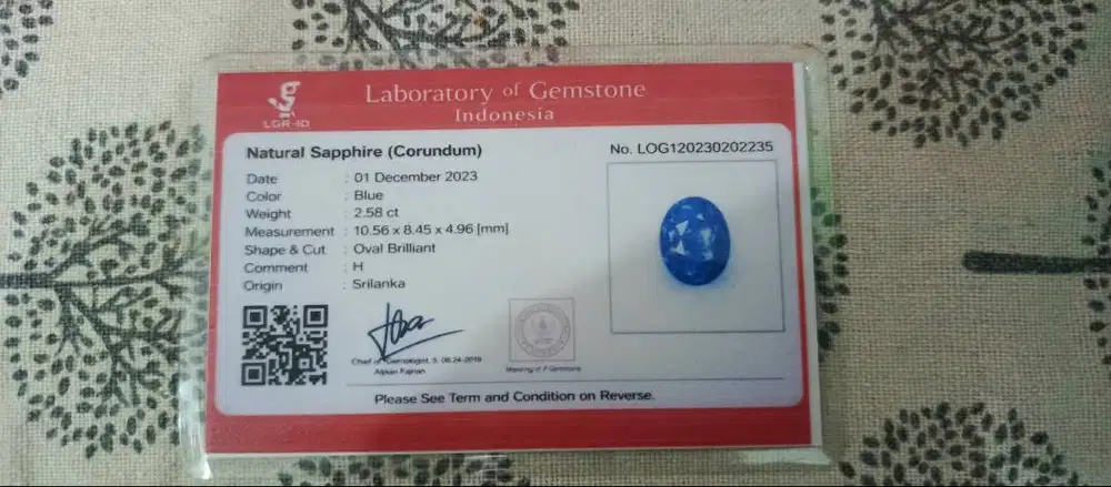 Cincin batu Natural Sapphire Srilanka