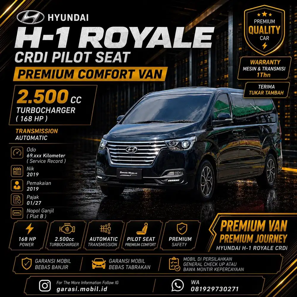 Hyundai H1 Royale CRDi Pilot Seat 2.5 Diesel AT 2019