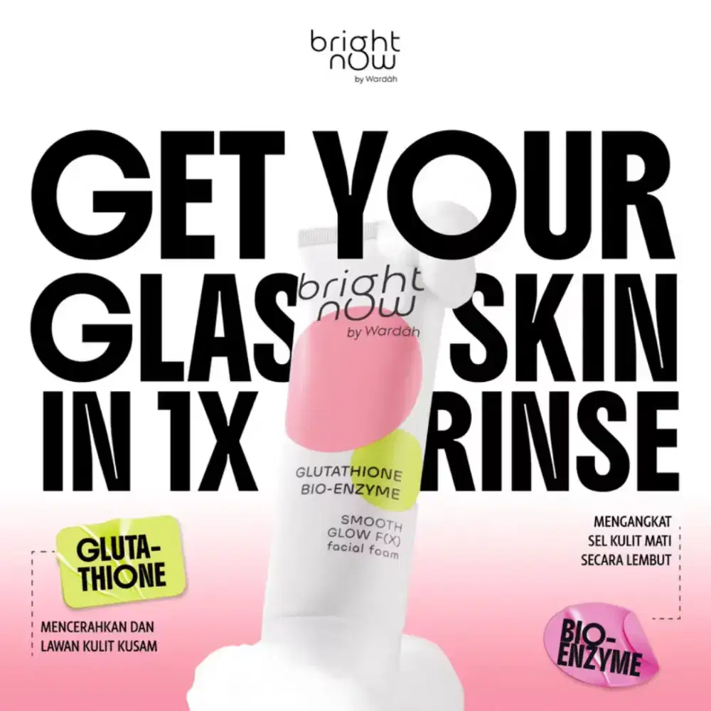 Glutathione bright now facial foam