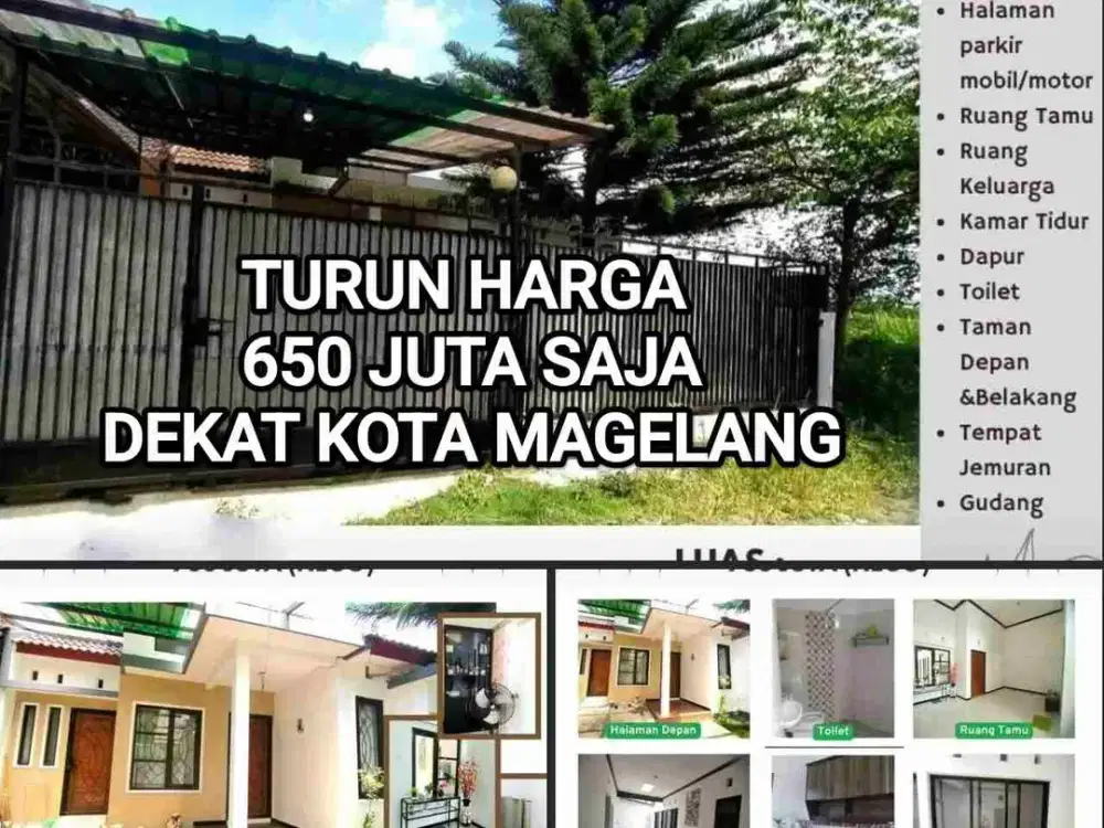Dijual Rumah di TRASAN Bandongan dekat jalan raya, 3 menit ke KOTA MAGELANG