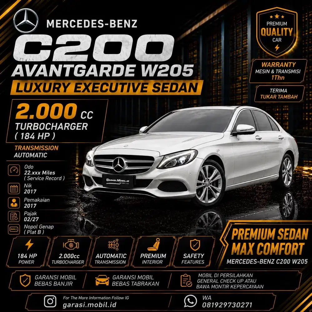 Mercy C200 Avantgarde W205 2017 / Odo 22rbu Miles