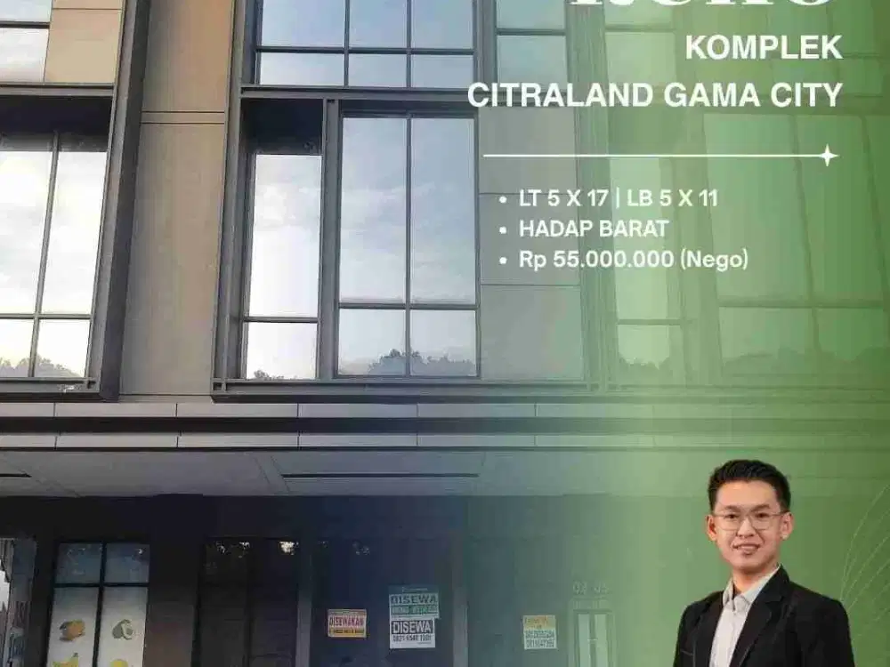 DISEWAKAN RUKO DI KOMPLEK CITRALAND GAMA CITY BLOK R11