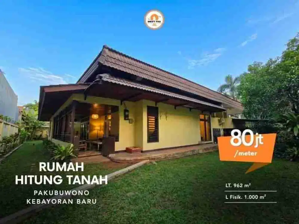 Dijual Rumah hitung Tanah Pakubuwono Jakarta Selatan