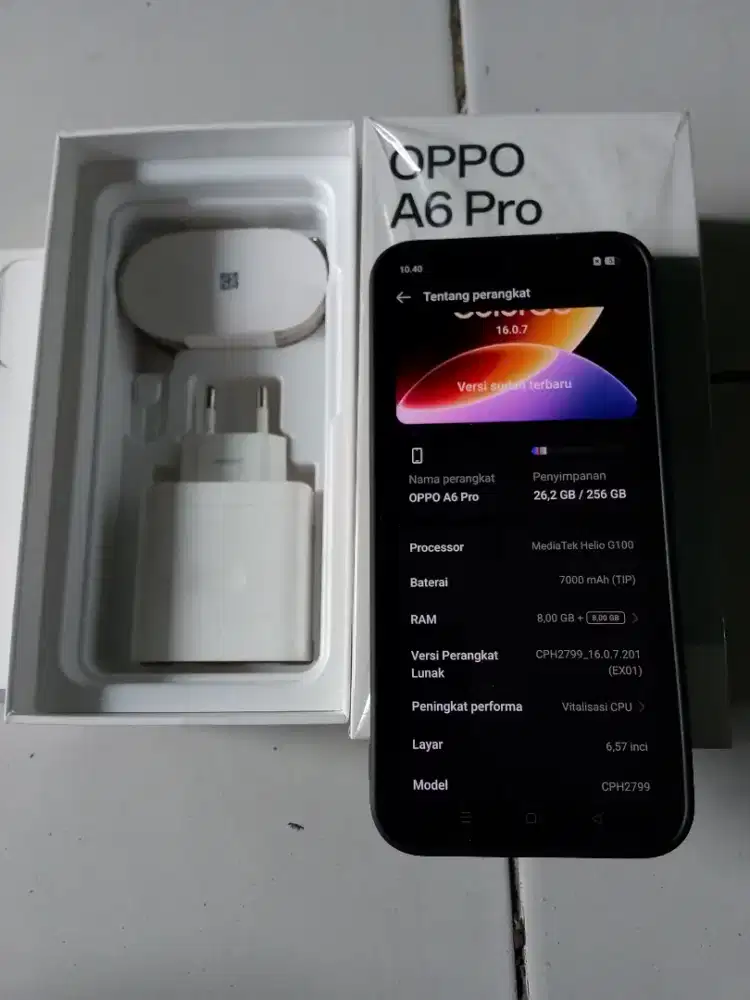 Oppo A6 pro 4G 8 (+8)/256 komplit fullset