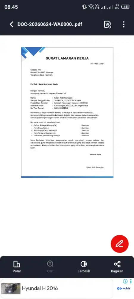Mencari Pekerjaan Apa Saja