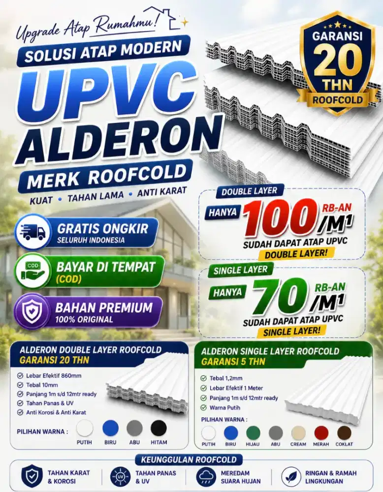 UPVC ALDERON DUOBLE LAYER ROOFCOLD