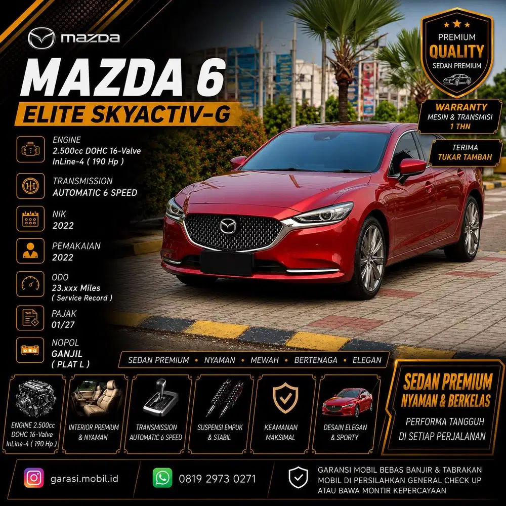 Mazda 6 Elite Skyativ-G 2.5 2022