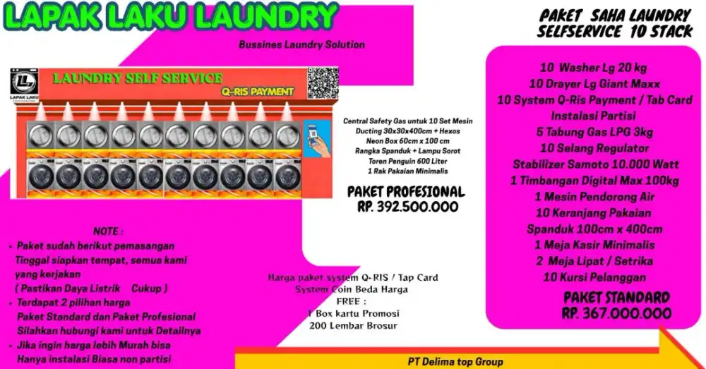 Paket mesin loundry coin
