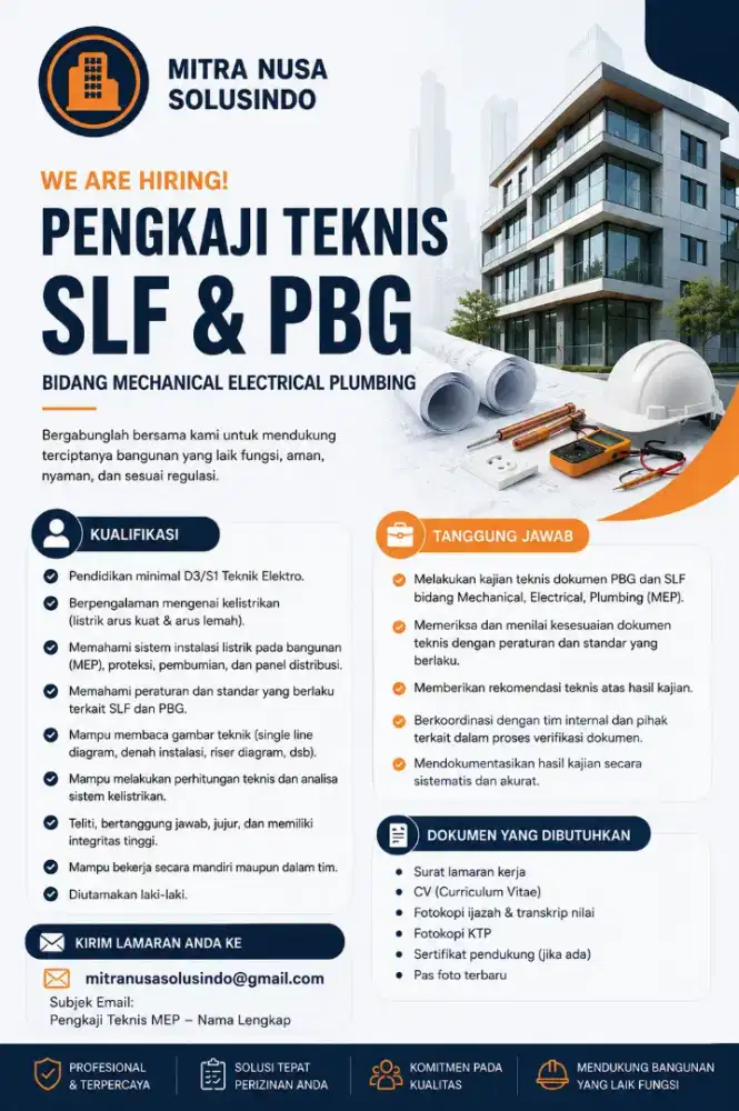 Lowongan kerja pengkaji teknis