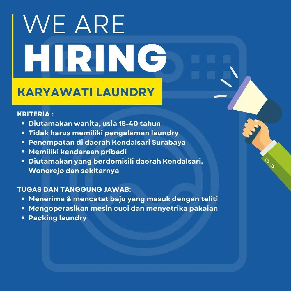 LOKER PEGAWAI LAUNDRY