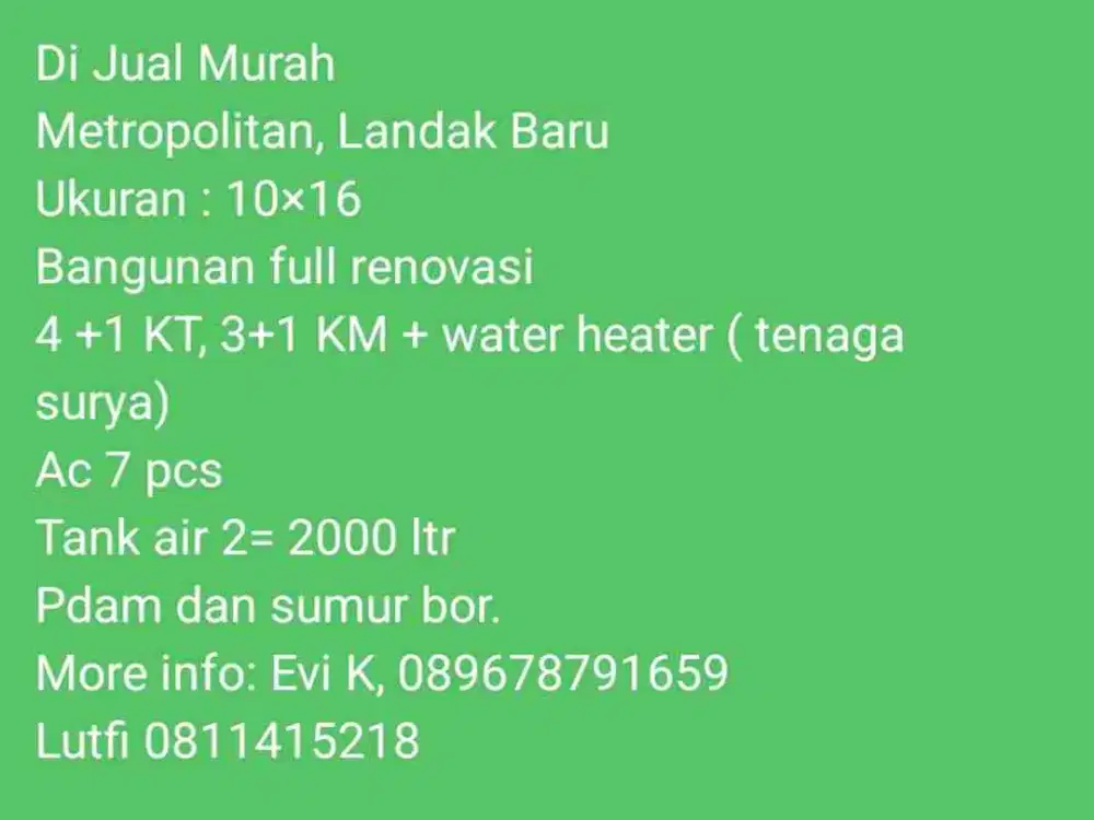 Dijual Rumah 2 lantai di Perum. Metropolitan Jl. Landak Baru Makassar