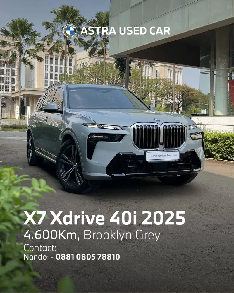 2025 BMW X7 3.0 xDrive40i M Sport SUV BROOKLYN GREY LANGSUNG NAMA