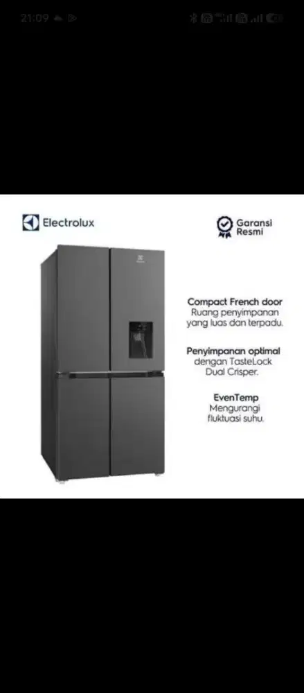 Jual cepat kulkas 4 pintu merk electrolux