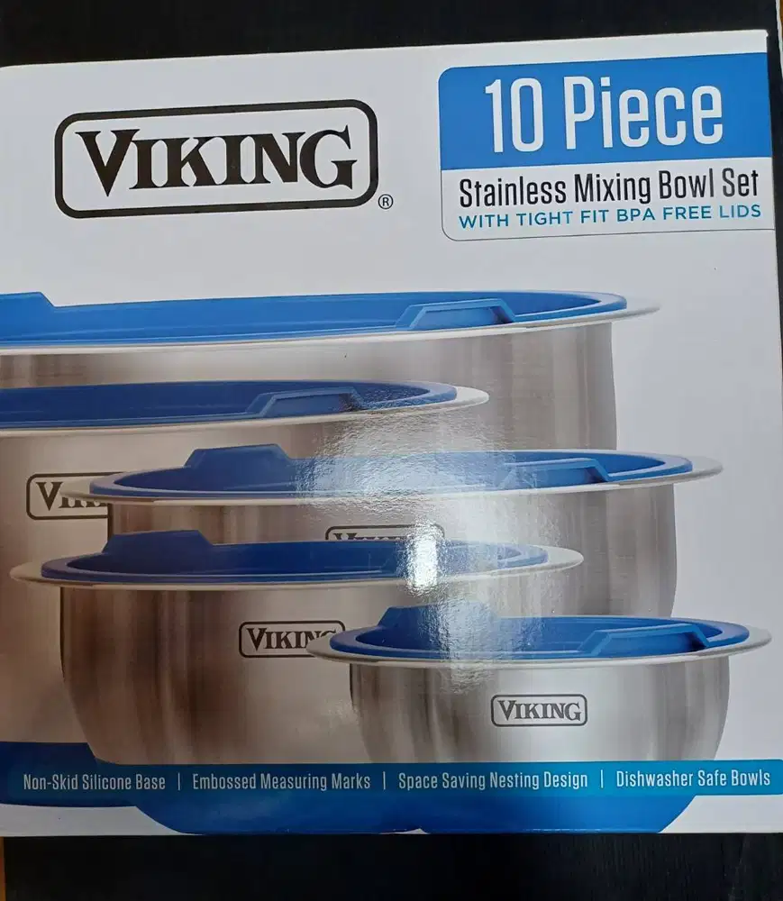 Viking 10-Piece Stainless Steel Mixing Bowl Set