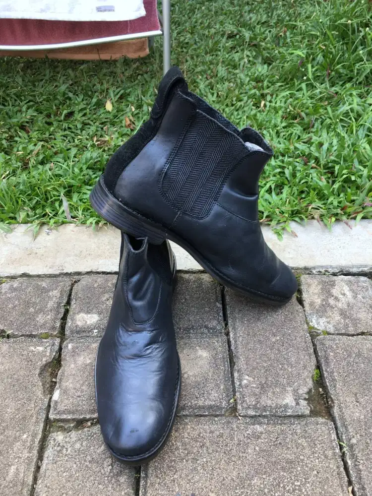 Rockport Chelsea Boots Hitam Size 41 Original Kulit Asli Kerja Kondang