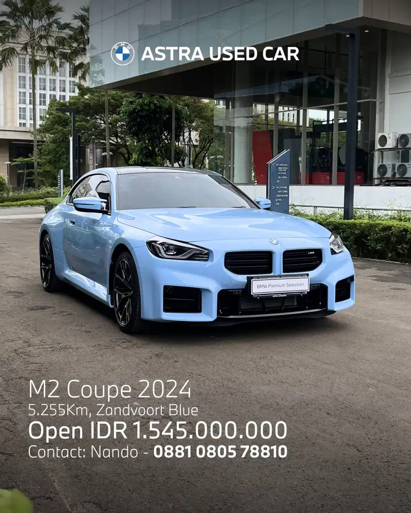 2024 BMW M2 3.0 Coupe - Zandvoort Blue Low KM 5ribuan LIKE NEW