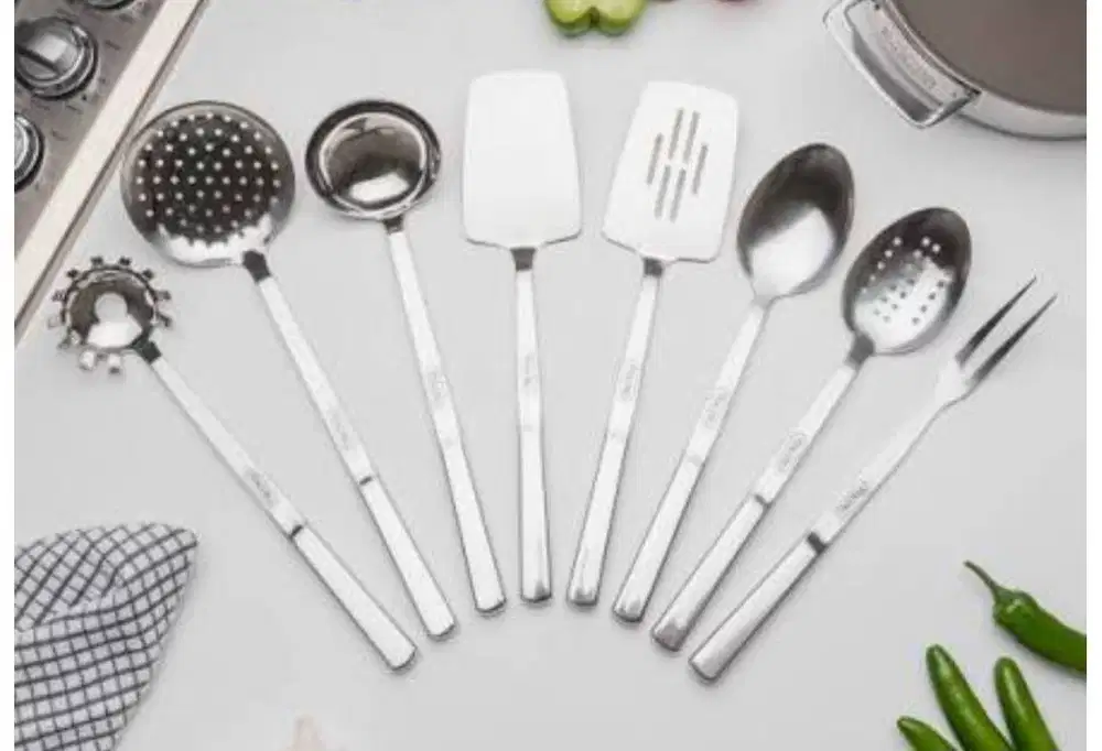 Sutil Set Viking Kitchen : 8 Piece Stainless Steel Cooking Utensil Set