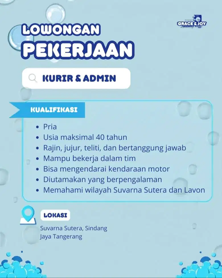 LOWONGAN PEKERJAAN SUVARNA SUTERA - LAUNDRY