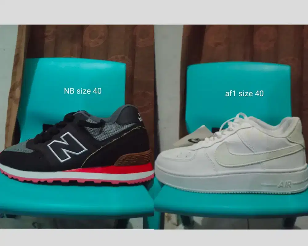 Sepatu nb size 40 dan nike AF1 size 40