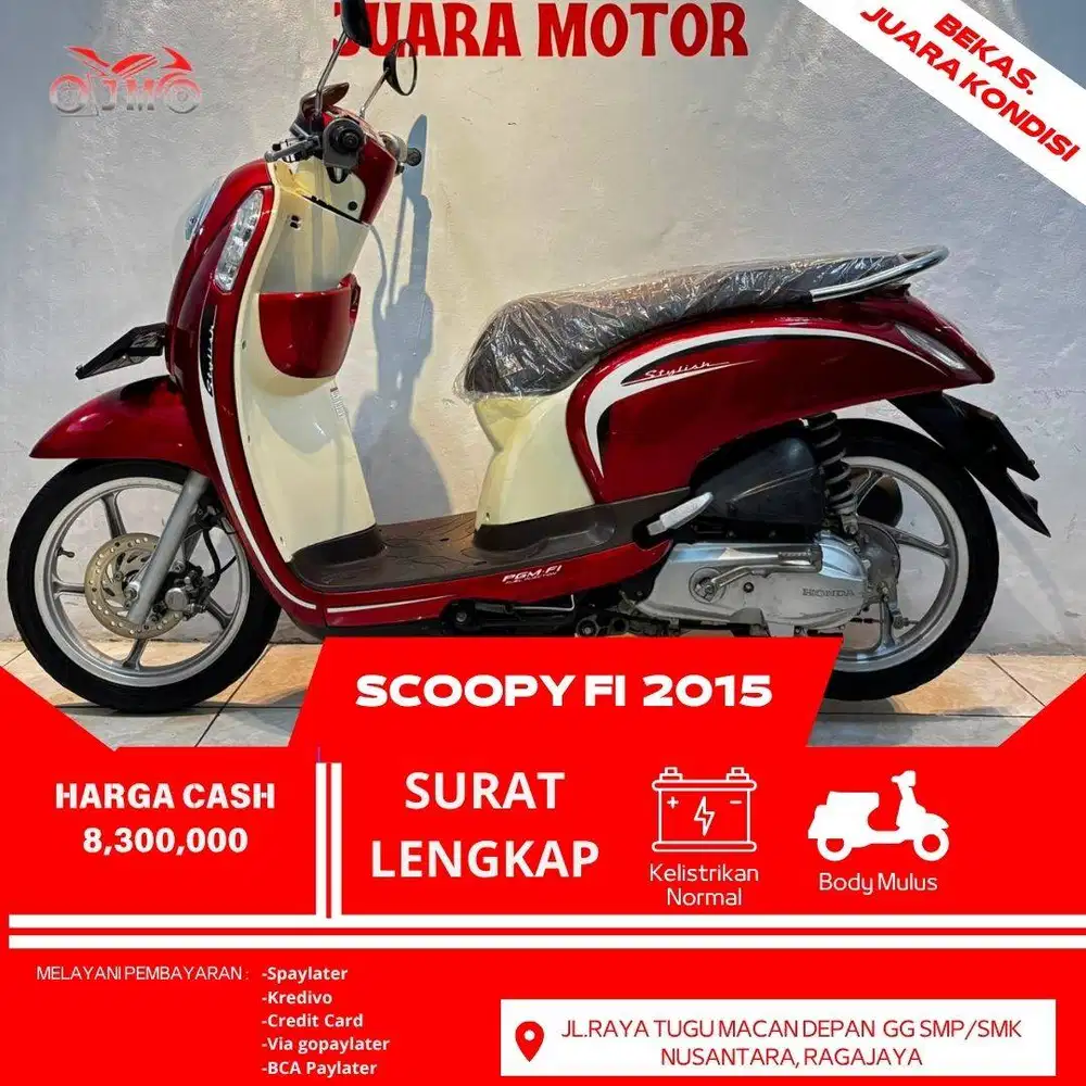 scoopy fi 2015 surat lengkap mesin halus unit siap pakai no kendala