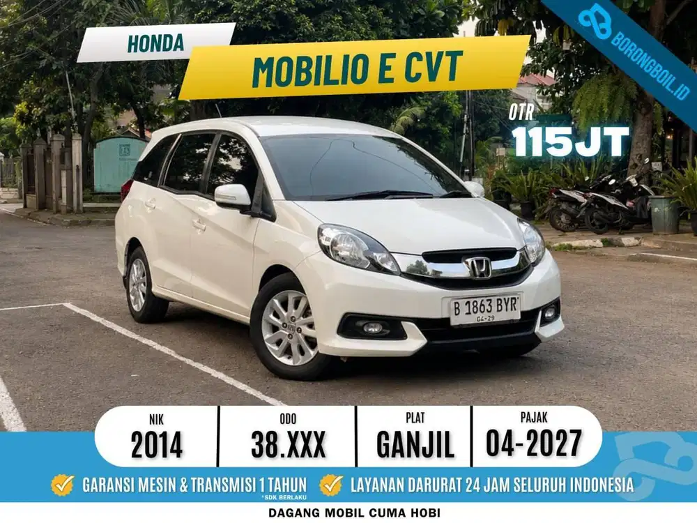 LOW KM30rb HONDA MOBILIO E CVT 2014 PUTIH ISTIMEWA FULLSET
