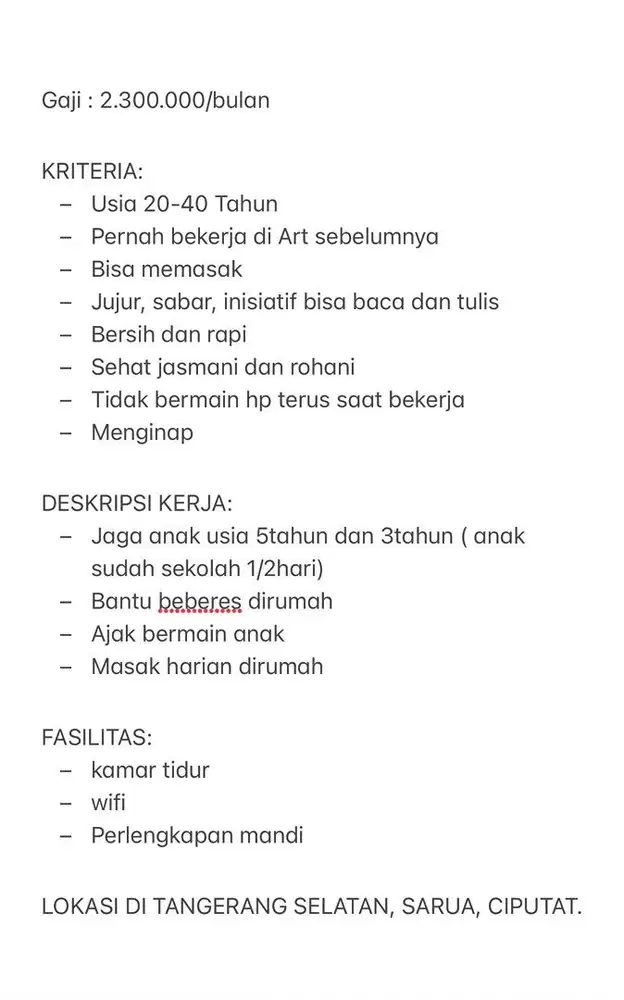 DIBUTUHKAN ART MENGINAP