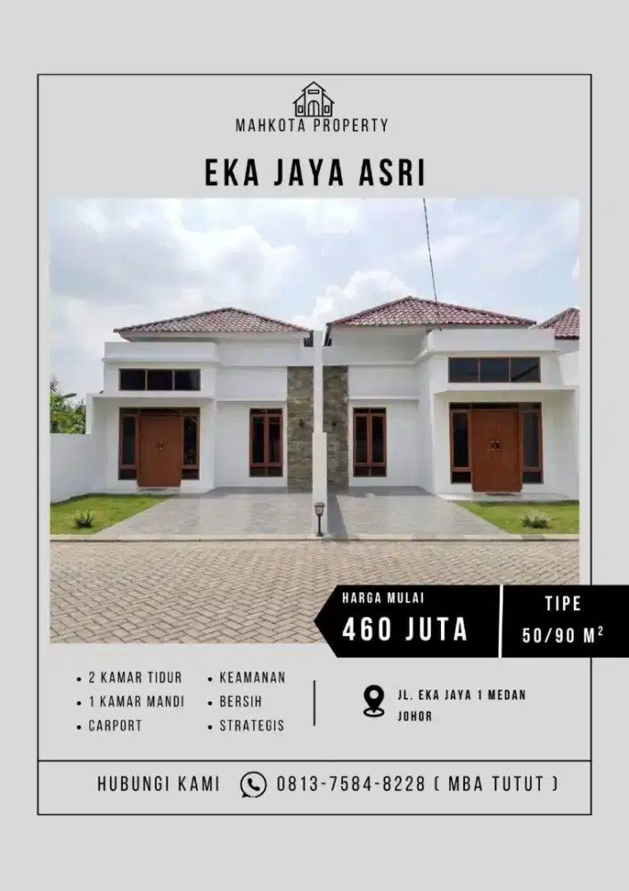 RUMAH MINIMALIS LEBAR 6X15 ADA SPACE DI BELAKANG