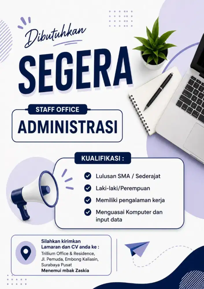 Lowongan kerja staff office
