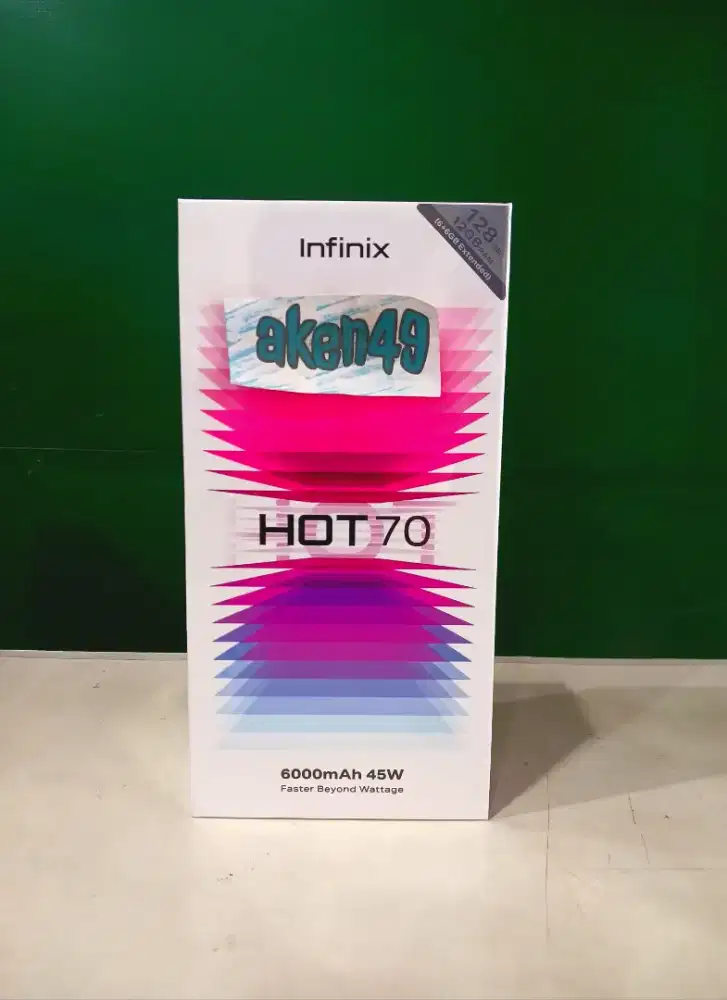 Infinix Hot 70 6GB 128GB Helio G100 6000mAh 45w IP65 WaterResistence