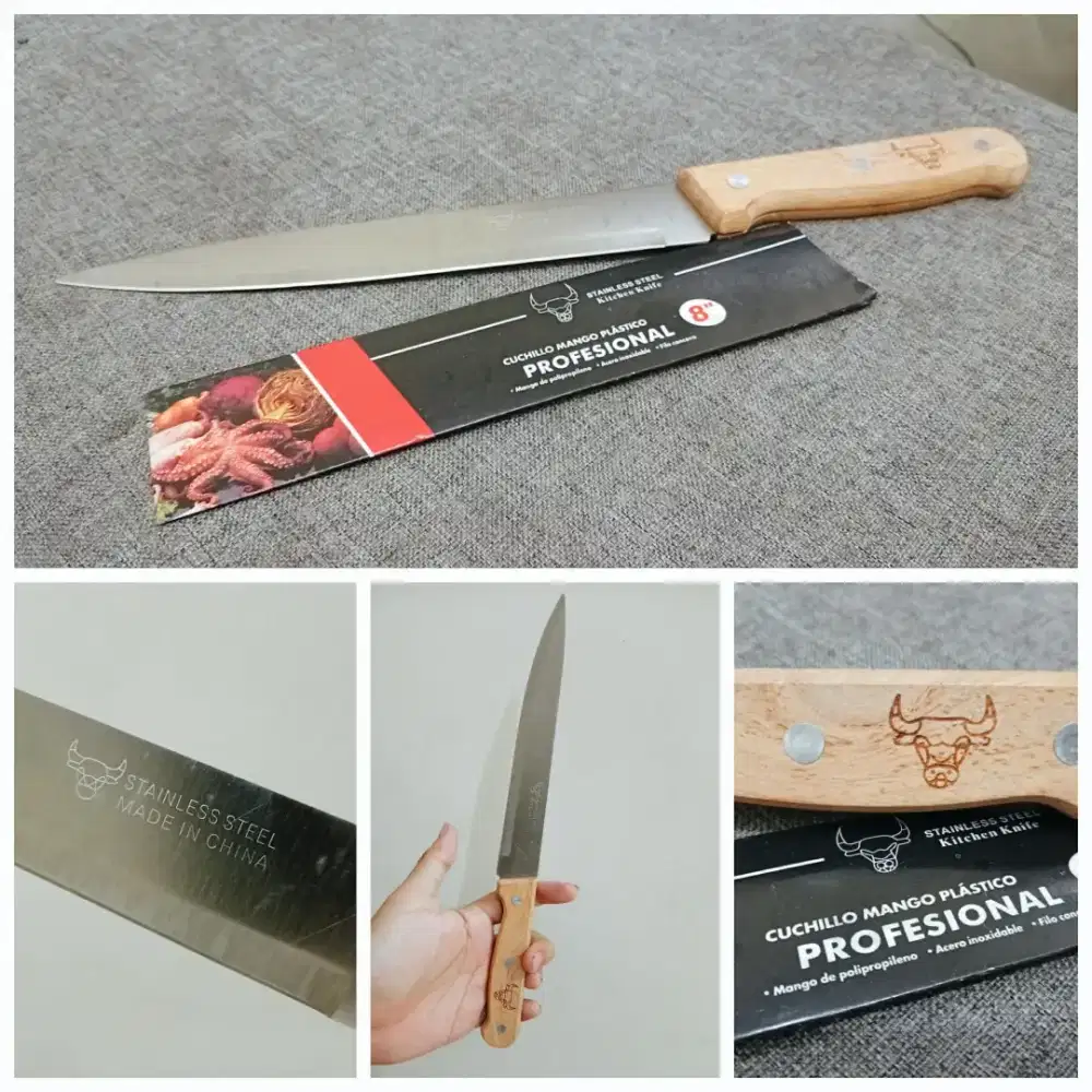 Pisau Daging Stainless Gagang Kayu