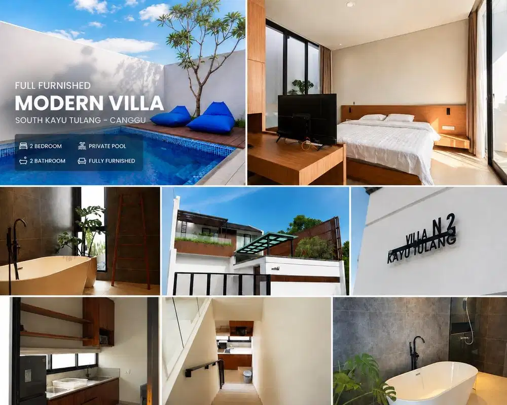 Disewakan Villa 2BR Canggu Full Furnished Private Pool WiFi 400Mbps