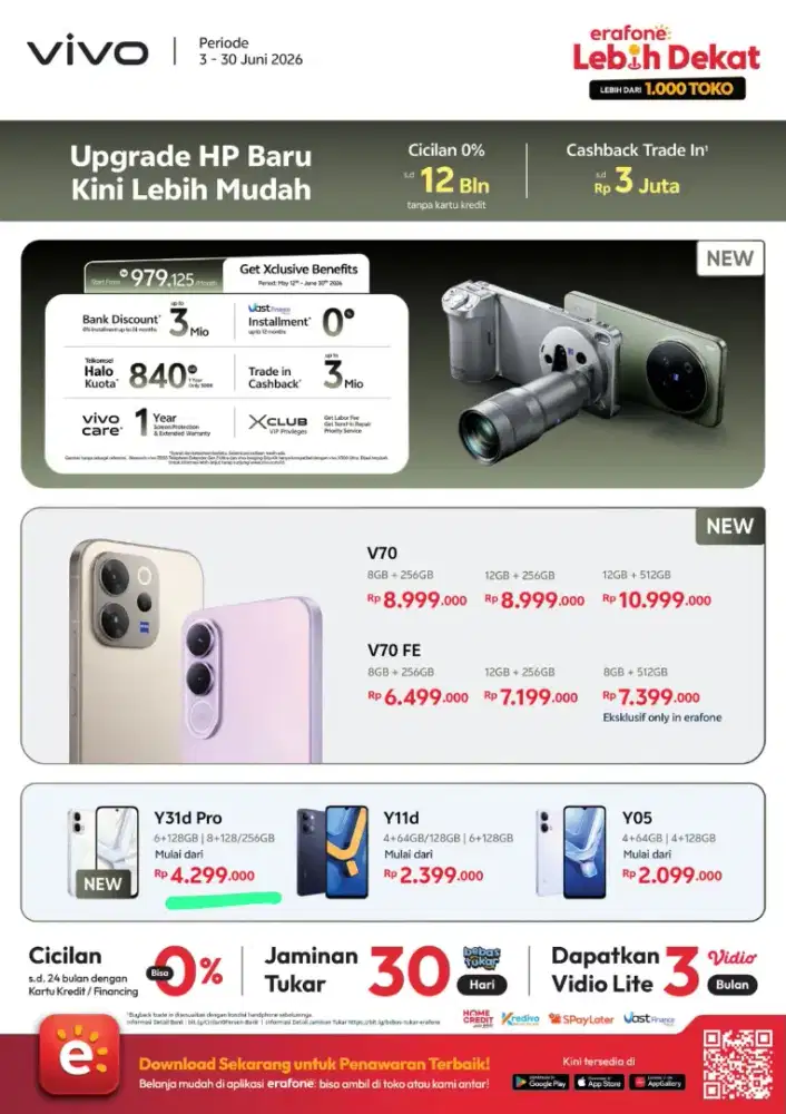 DAPATKAN HP VIVO IMPIANMU DENGAN CARA CICILAN GRATIS 1/2 BULAN