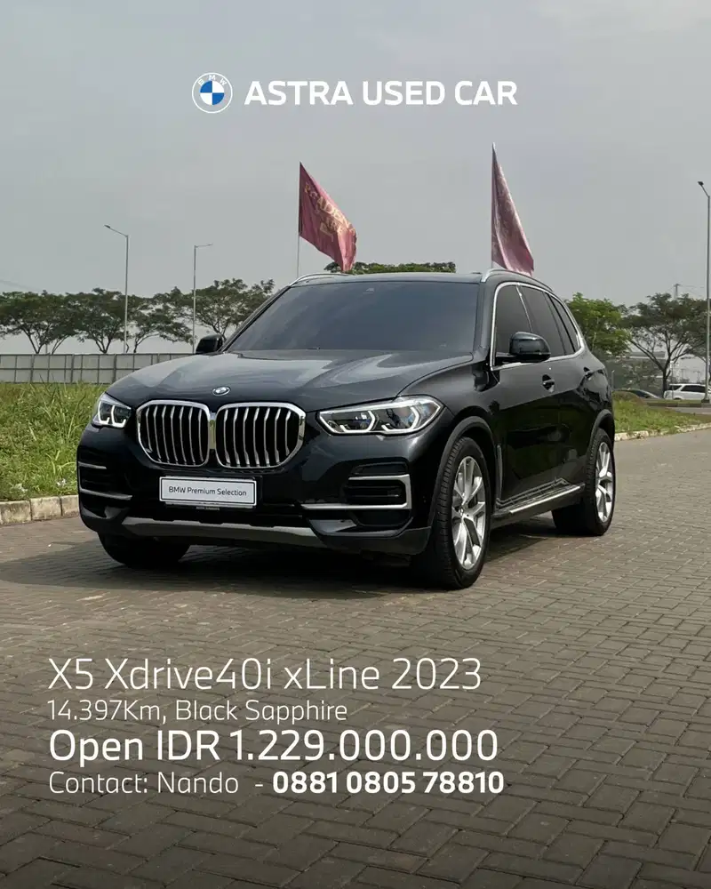 2023 BMW X5 3.0 xDrive40i xLine SUV Black Sapphire On Black KM 14.500