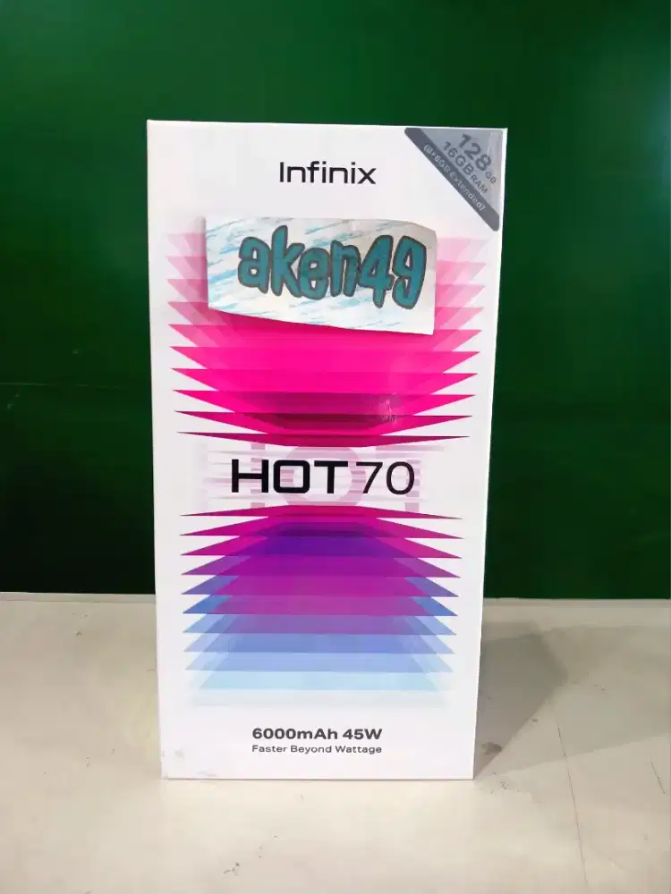 Infinix Hot 70 8Gb 128Gb Helio G100 Battery 6000mAh Fast 45w Resmi
