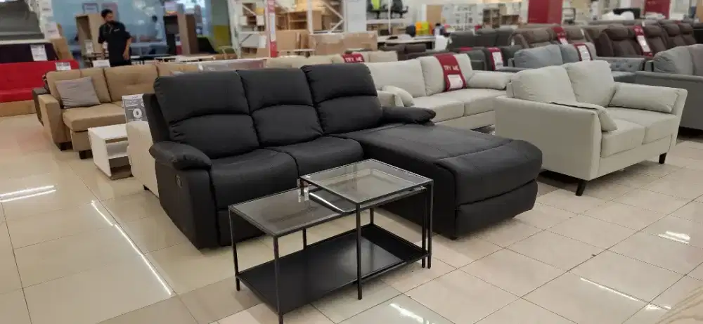 SOFA L KULIT RECLINER BISA CICIL 0%