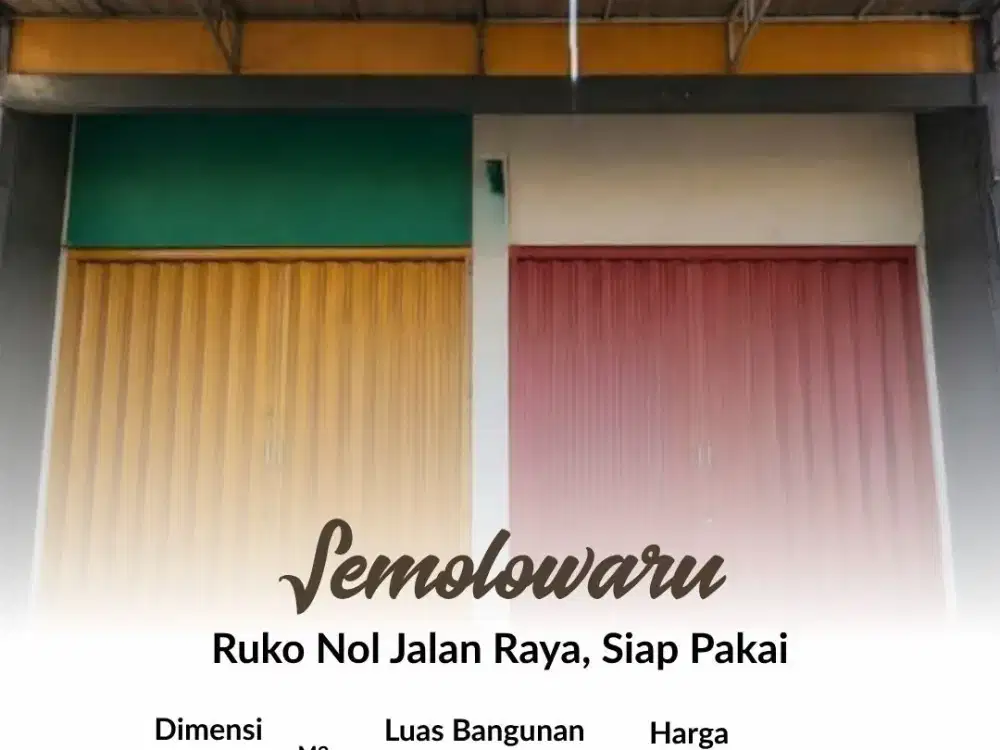 Ruko Semolowaru, Nol Jalan Raya, Siap Pakai