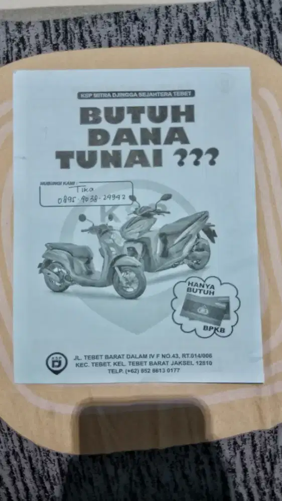 Pegadaian BPKB motor/mobil