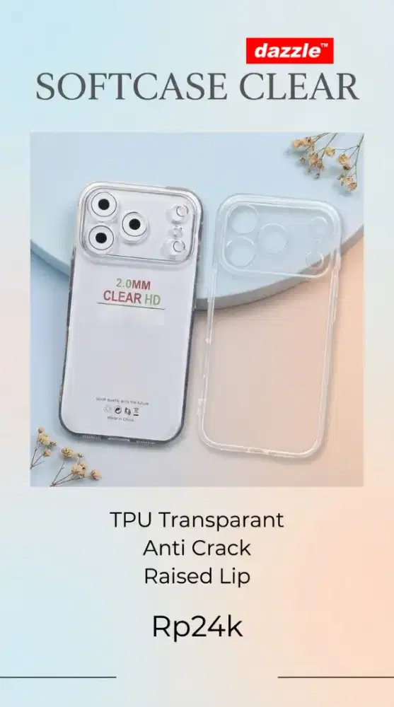 Softcase Clear Iphone and android