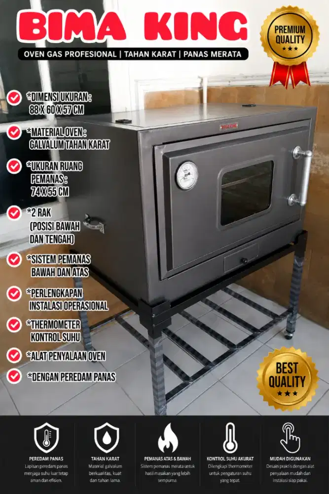 OVEN GAS ROTI CAKE PIZZA BK 88 X 60 GP