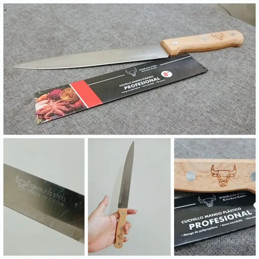 Pisau Daging Stainless Gagang Kayu
