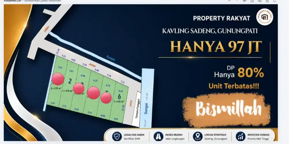 BELI TANAH DAPAT RUMAH BISA CASH DAN KREDIT