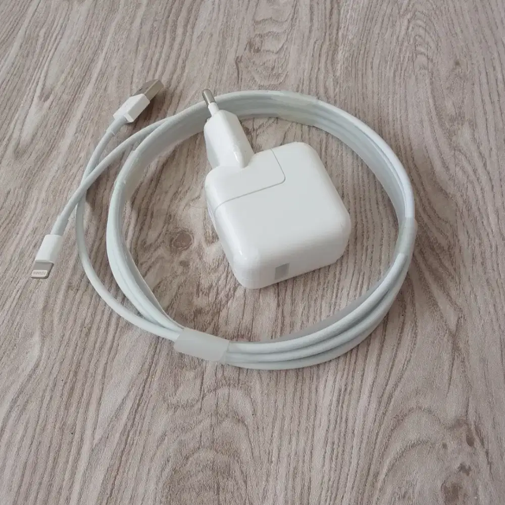 Charger iPad Original Apple 12W USB Power Adapter + Kabel Lightning