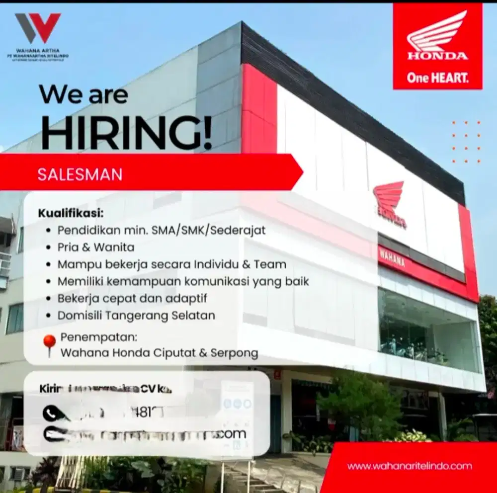 Di butuhkan Sales Counter