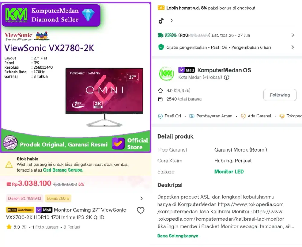 Monitor View sonic 170fps, HDR10